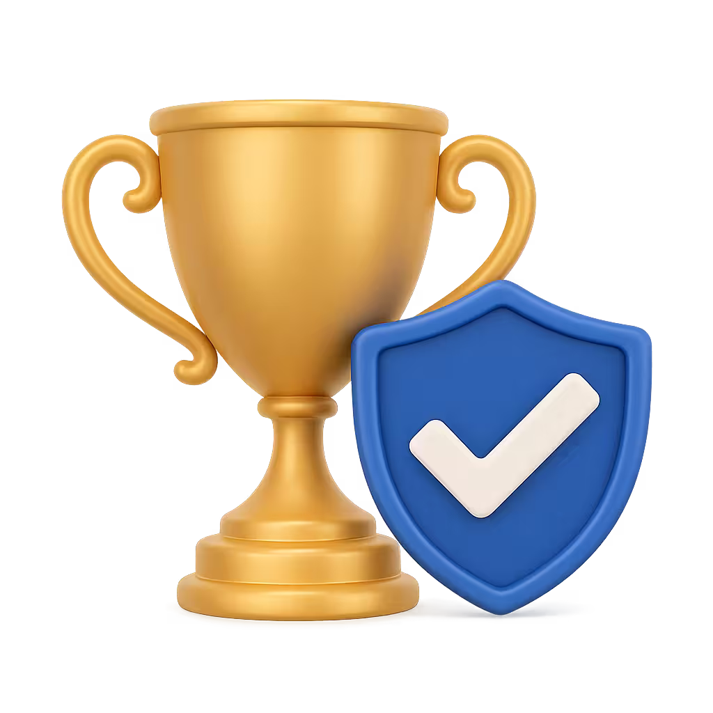 Trophy and tick shield